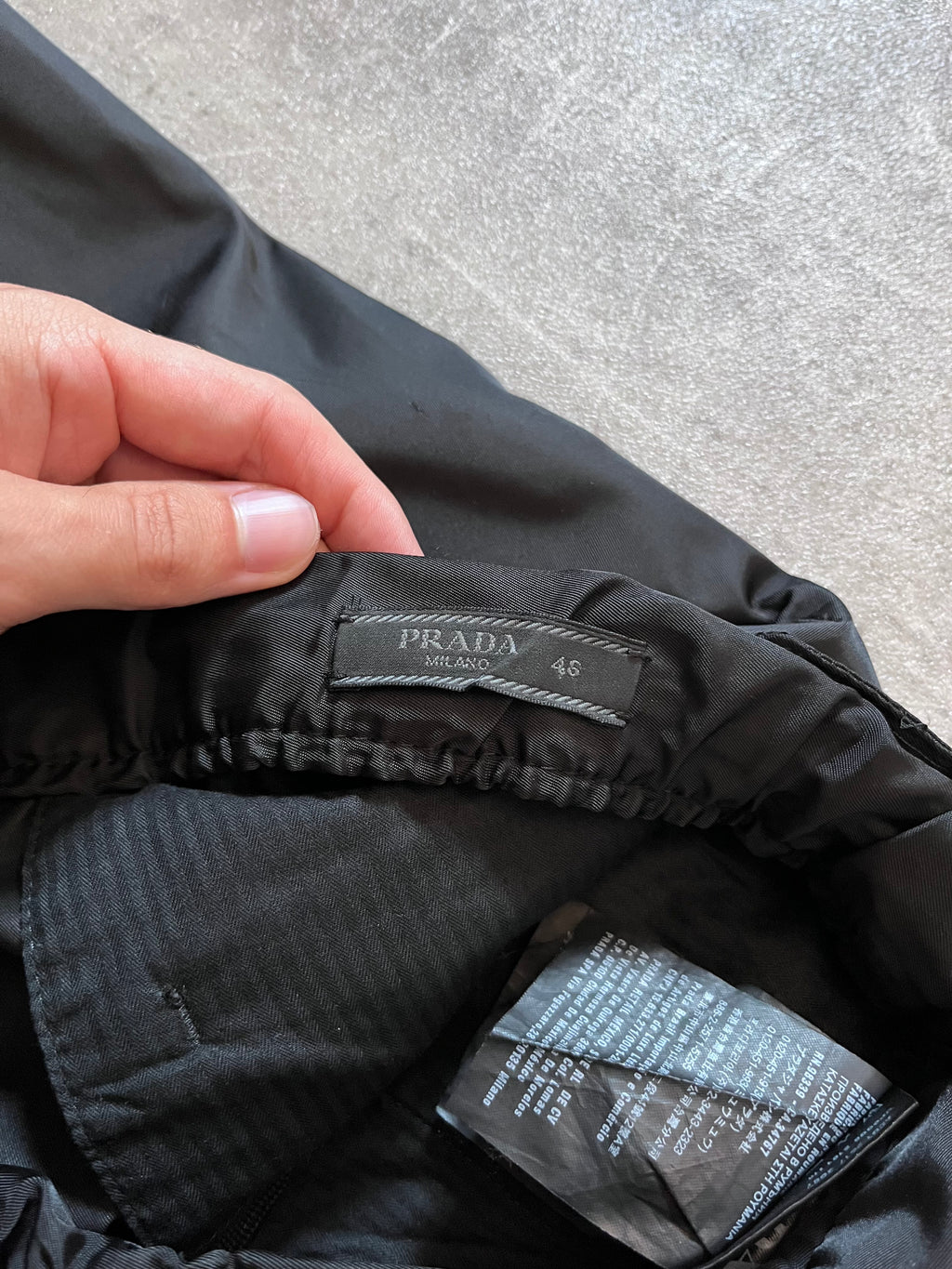 S/S 2018 Prada Gabardine Nylon Adjust Strap Track Pants Black Men - 30