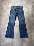 Walter Van Beirendonck Scratches Flared Jeans Pants Navy Men - 33