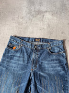 Walter Van Beirendonck Scratches Flared Jeans Pants Navy Men - 33