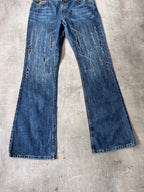 Walter Van Beirendonck Scratches Flared Jeans Pants Navy Men - 33