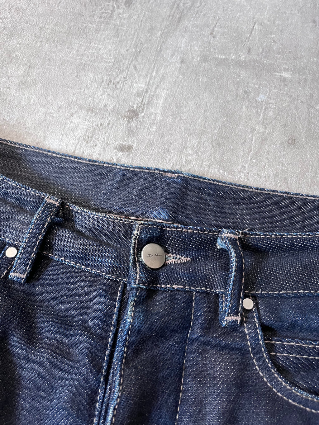 F/W 2018 Rick Owens Sisyphus Selvedge Denim Pants Navy Men - 31