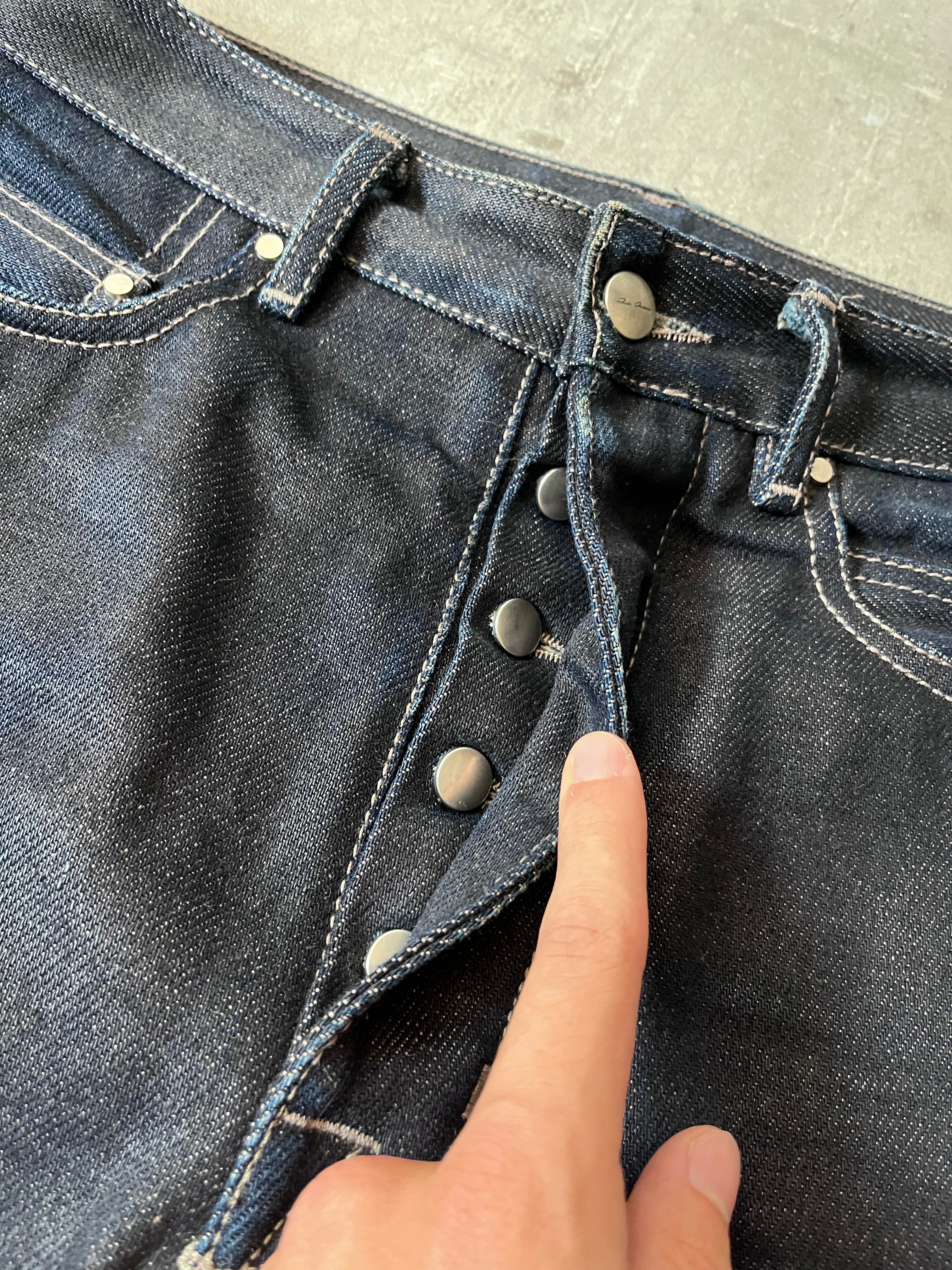 F/W 2018 Rick Owens Sisyphus Selvedge Denim Pants Navy Men - 31