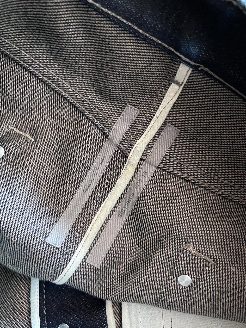 F/W 2018 Rick Owens Sisyphus Selvedge Denim Pants Navy Men - 31