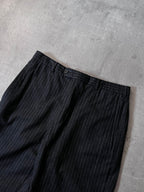 Prada Vintage Wool Striped Pants Black Men - 32