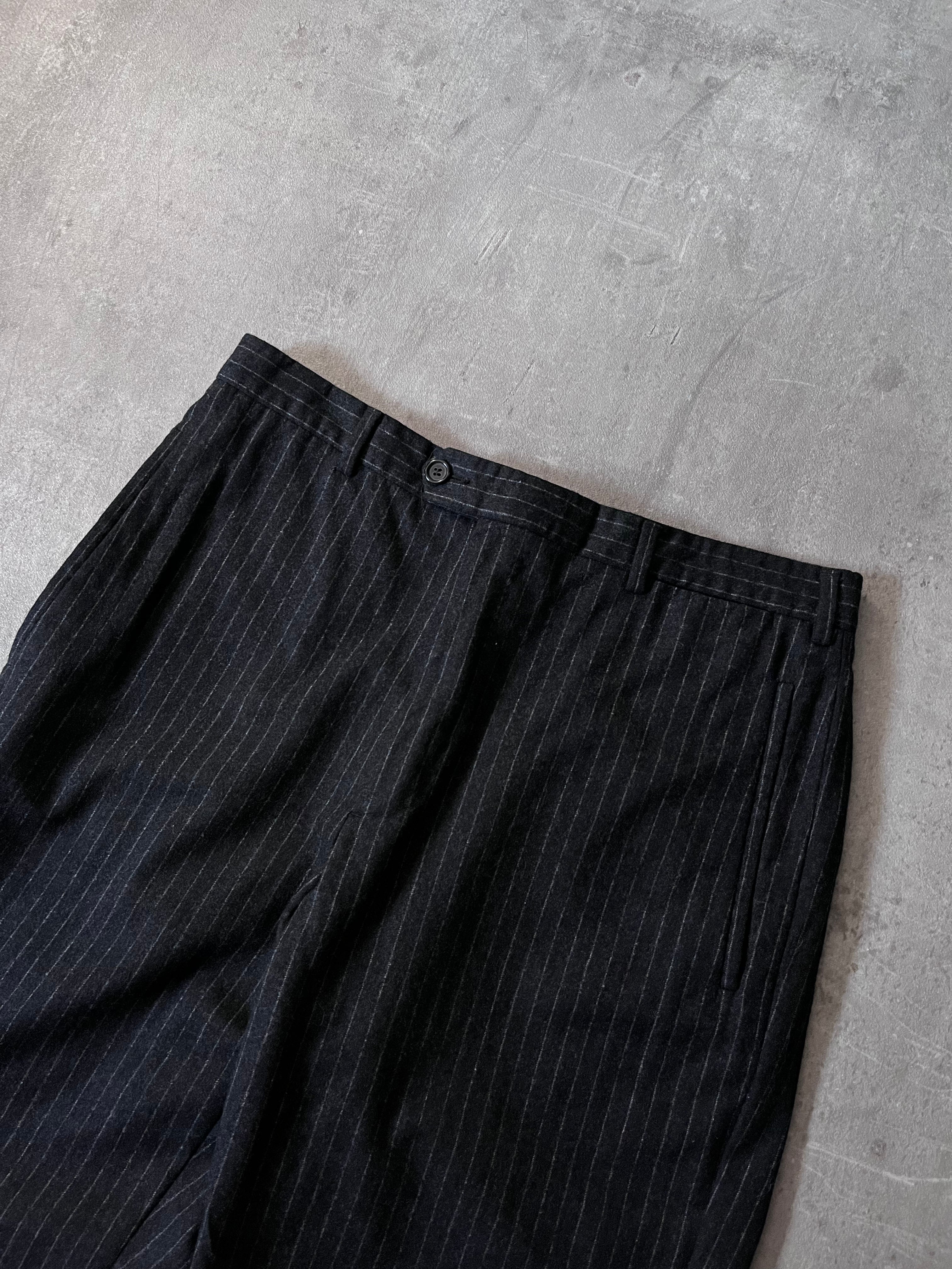 Prada Vintage Wool Striped Pants Black Men - 32