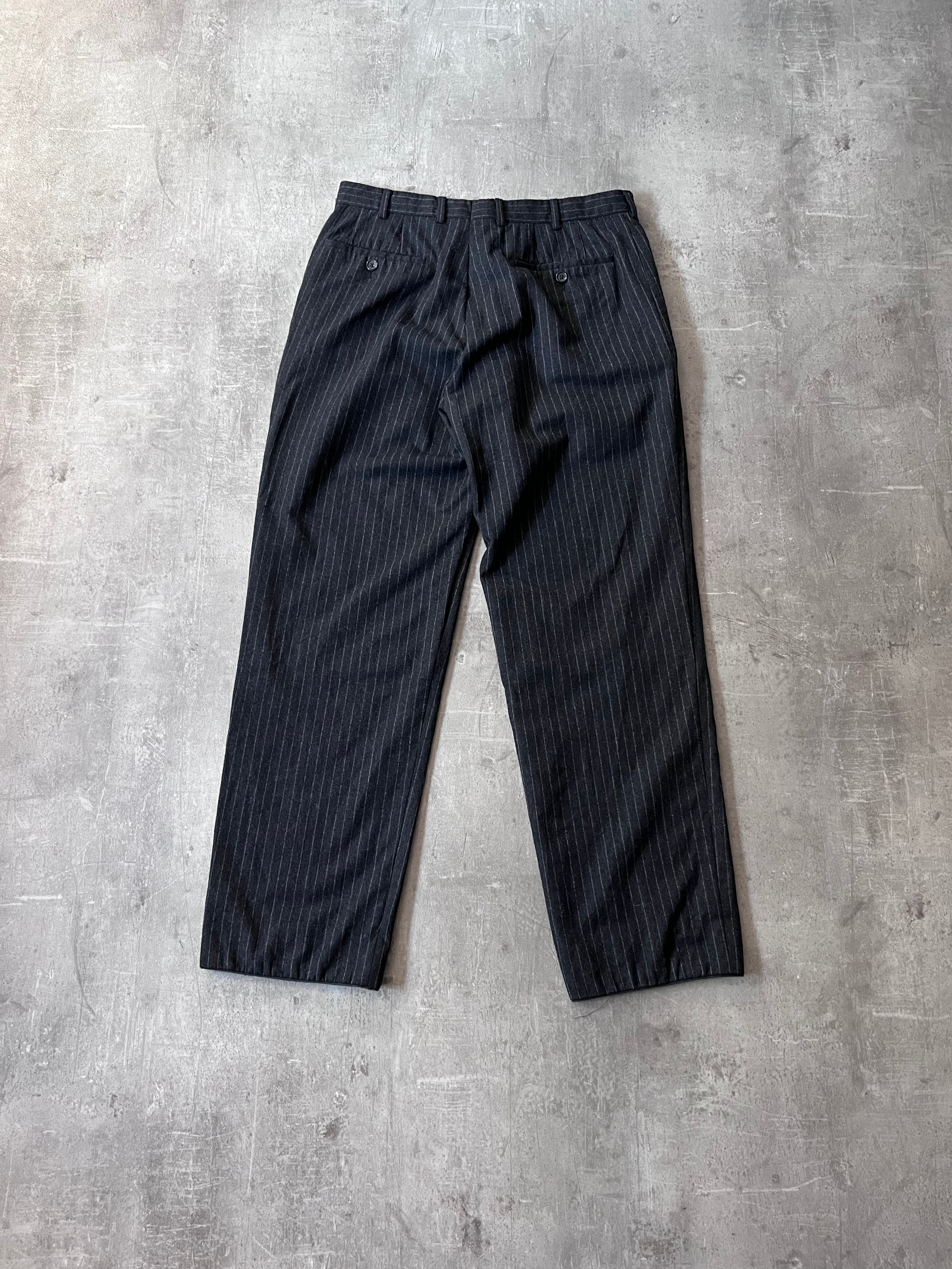 Prada Vintage Wool Striped Pants Black Men - 32