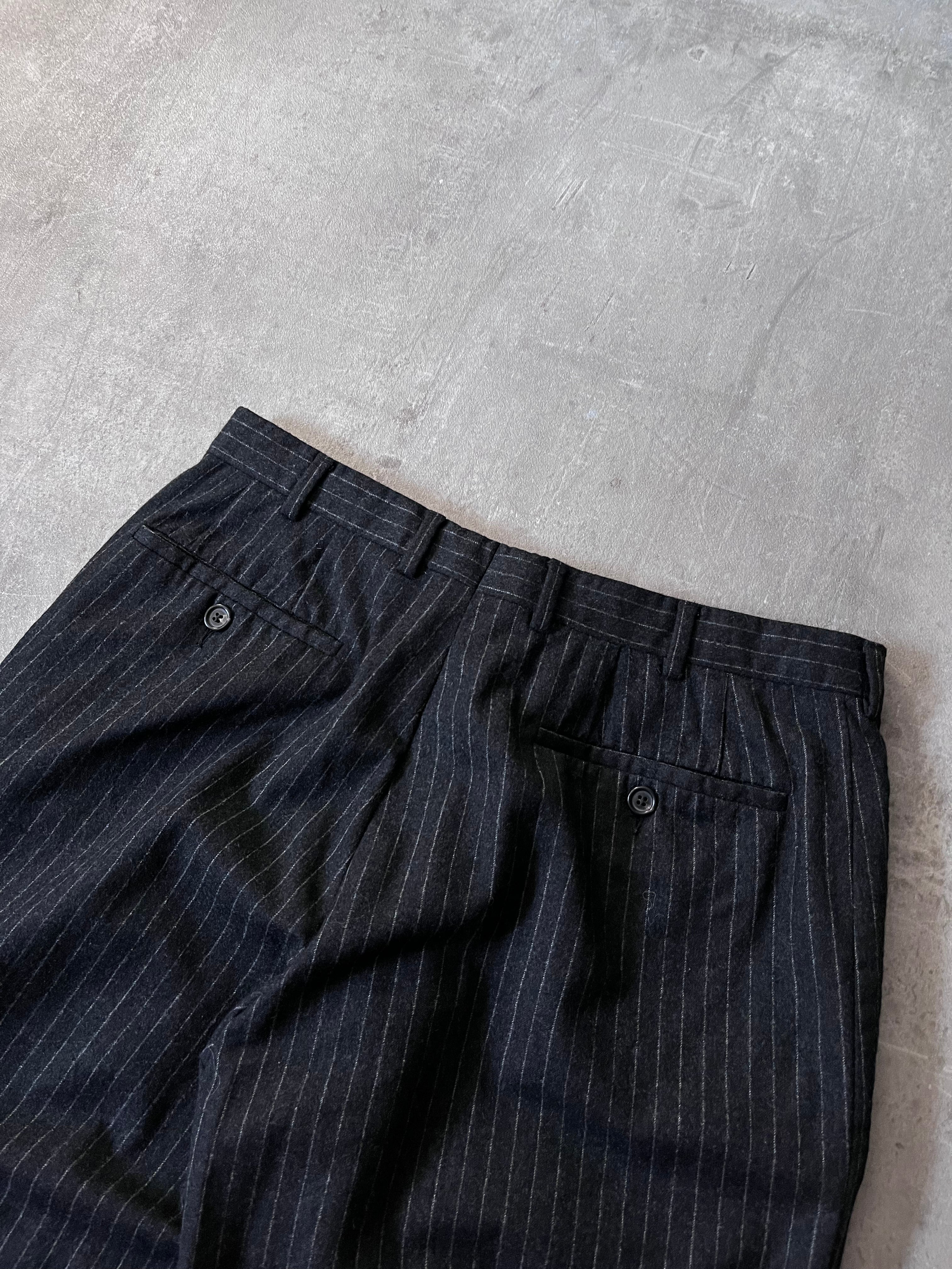 Prada Vintage Wool Striped Pants Black Men - 32