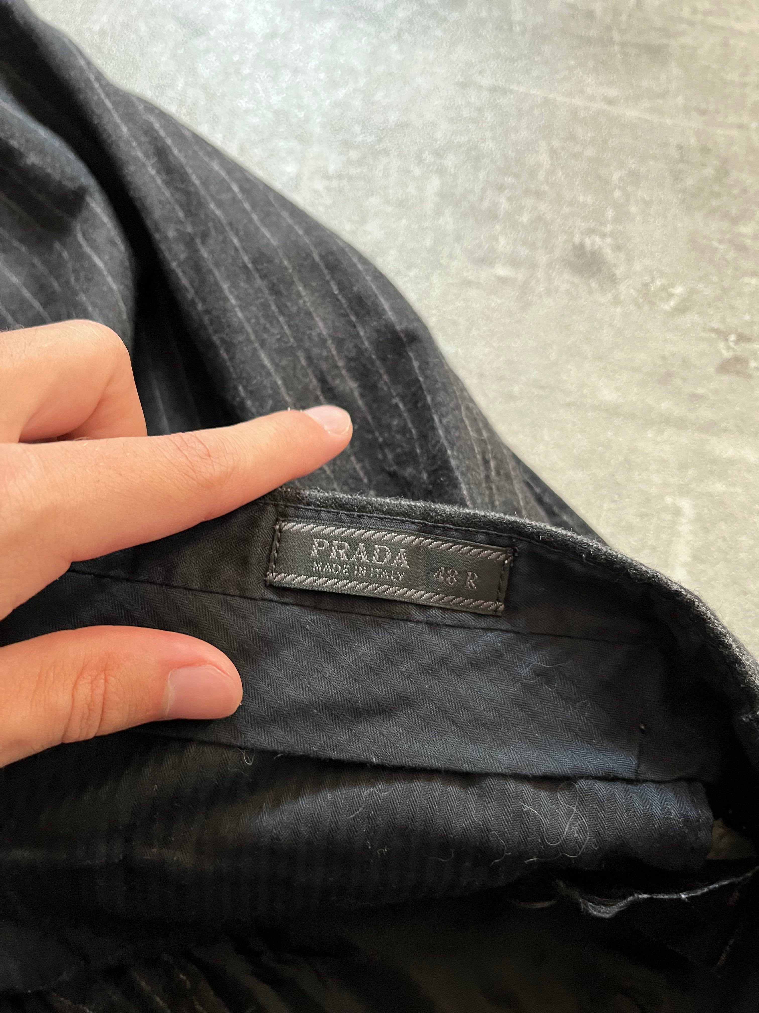 Prada Vintage Wool Striped Pants Black Men - 32