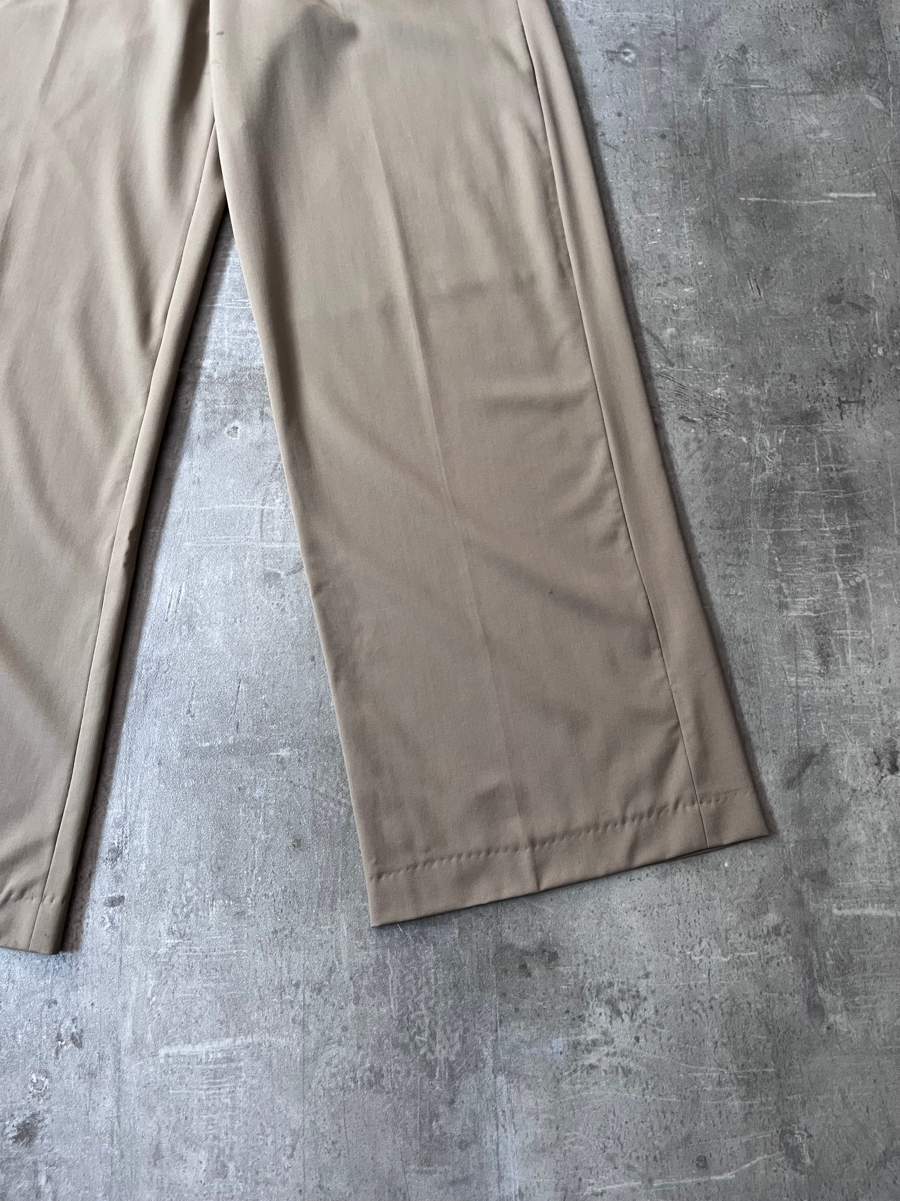 2022 Dior Runway Wool Wide Leg Pants Beige Men - 30