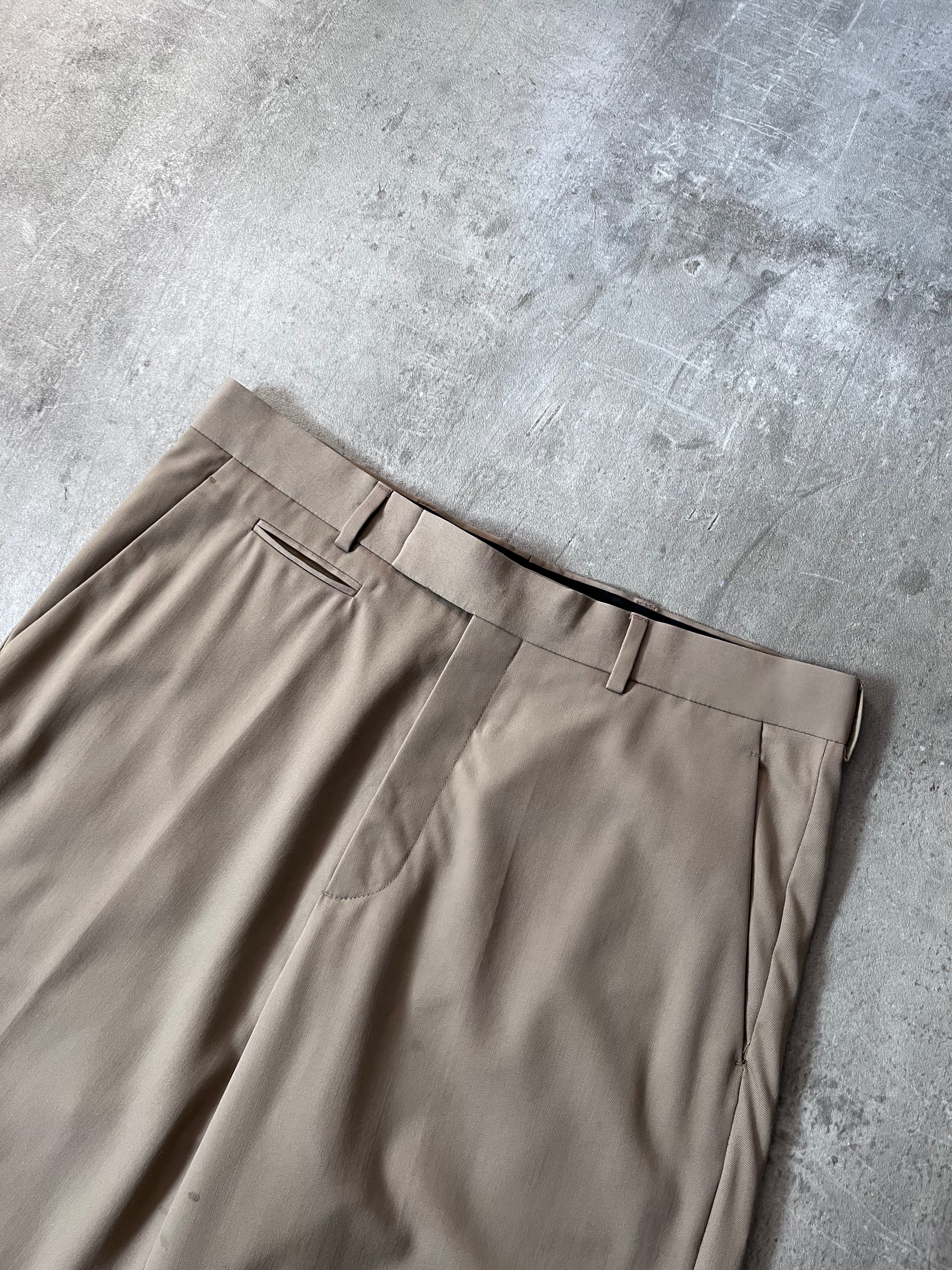 2022 Dior Runway Wool Wide Leg Pants Beige Men - 30