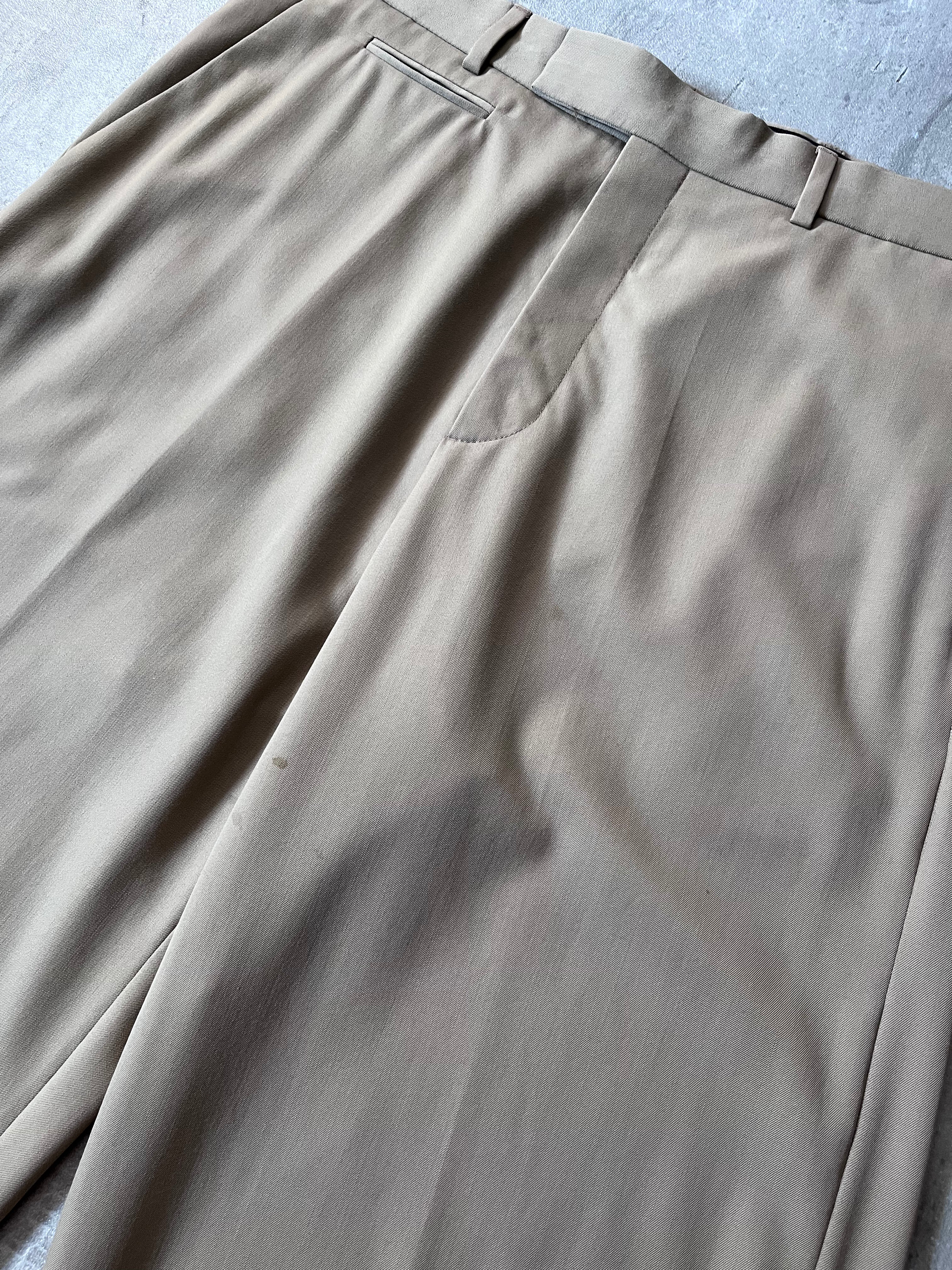 2022 Dior Runway Wool Wide Leg Pants Beige Men - 30