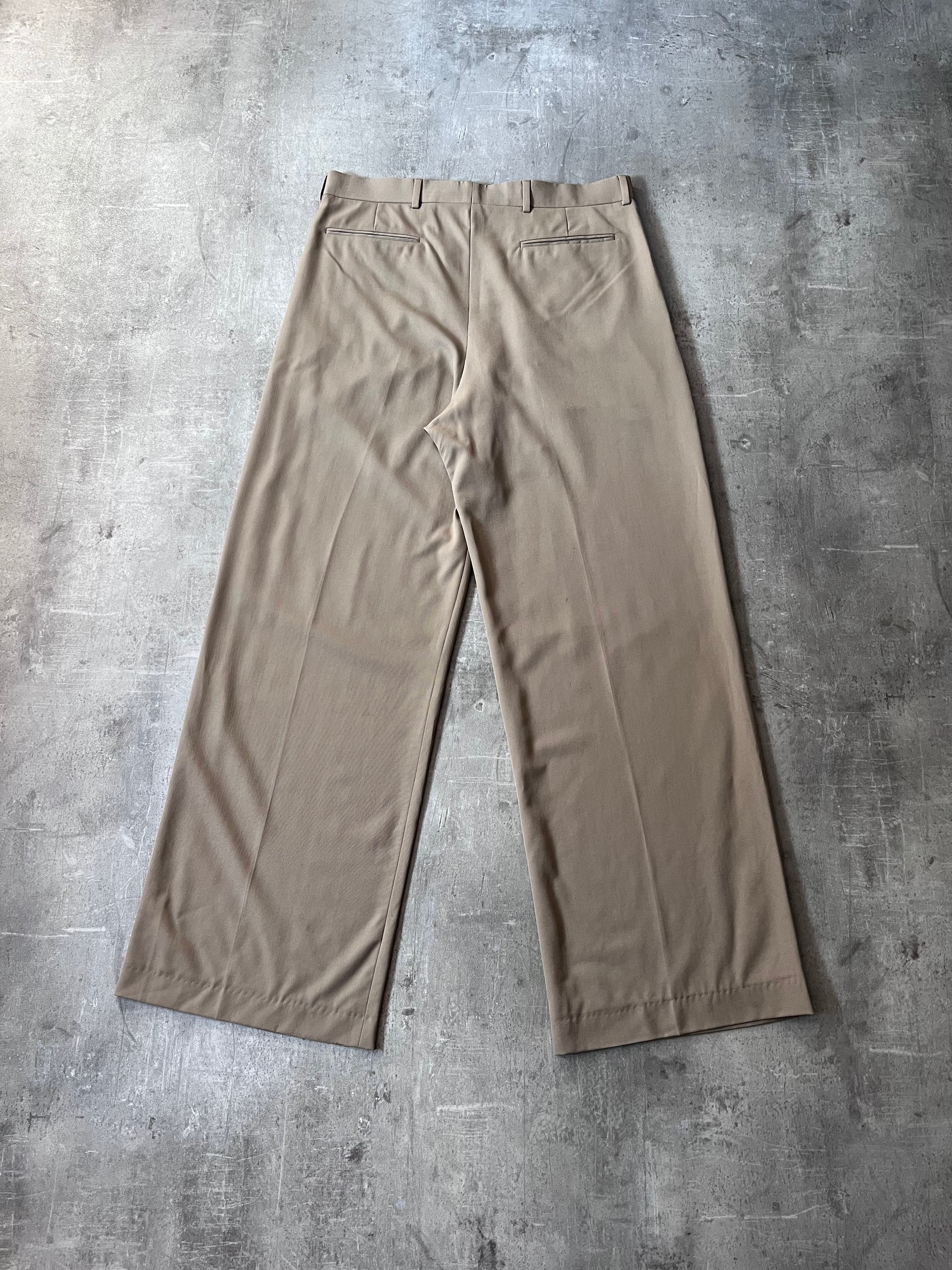 2022 Dior Runway Wool Wide Leg Pants Beige Men - 30