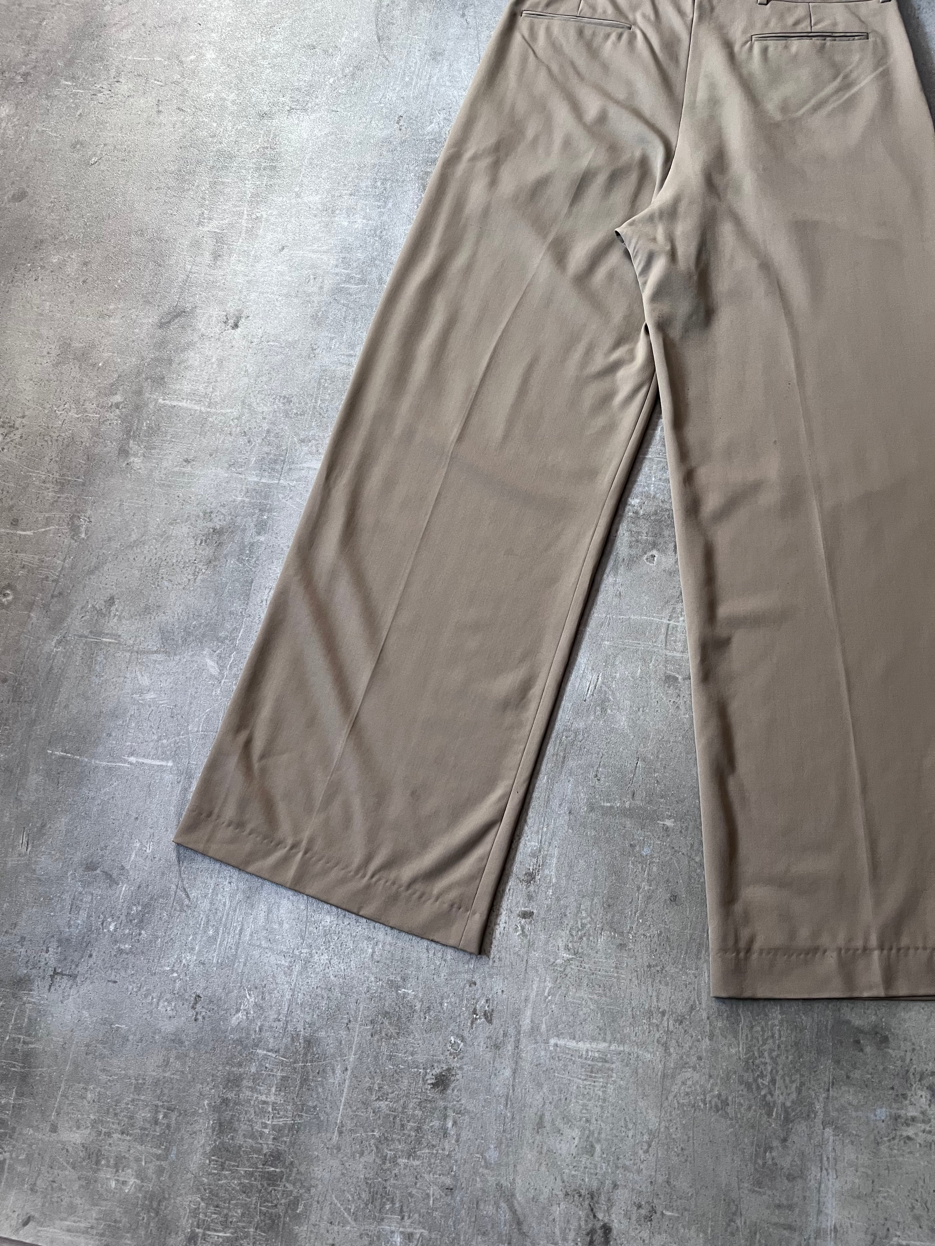 2022 Dior Runway Wool Wide Leg Pants Beige Men - 30