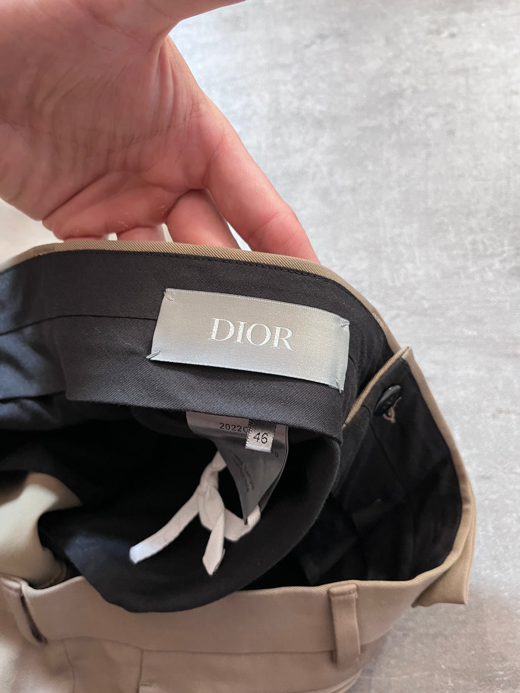 2022 Dior Runway Wool Wide Leg Pants Beige Men - 30