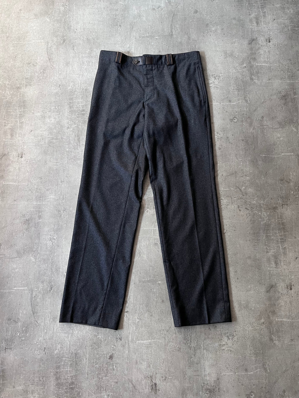 Hermes Cashmere Wool Formal Pants Grey Men - 28