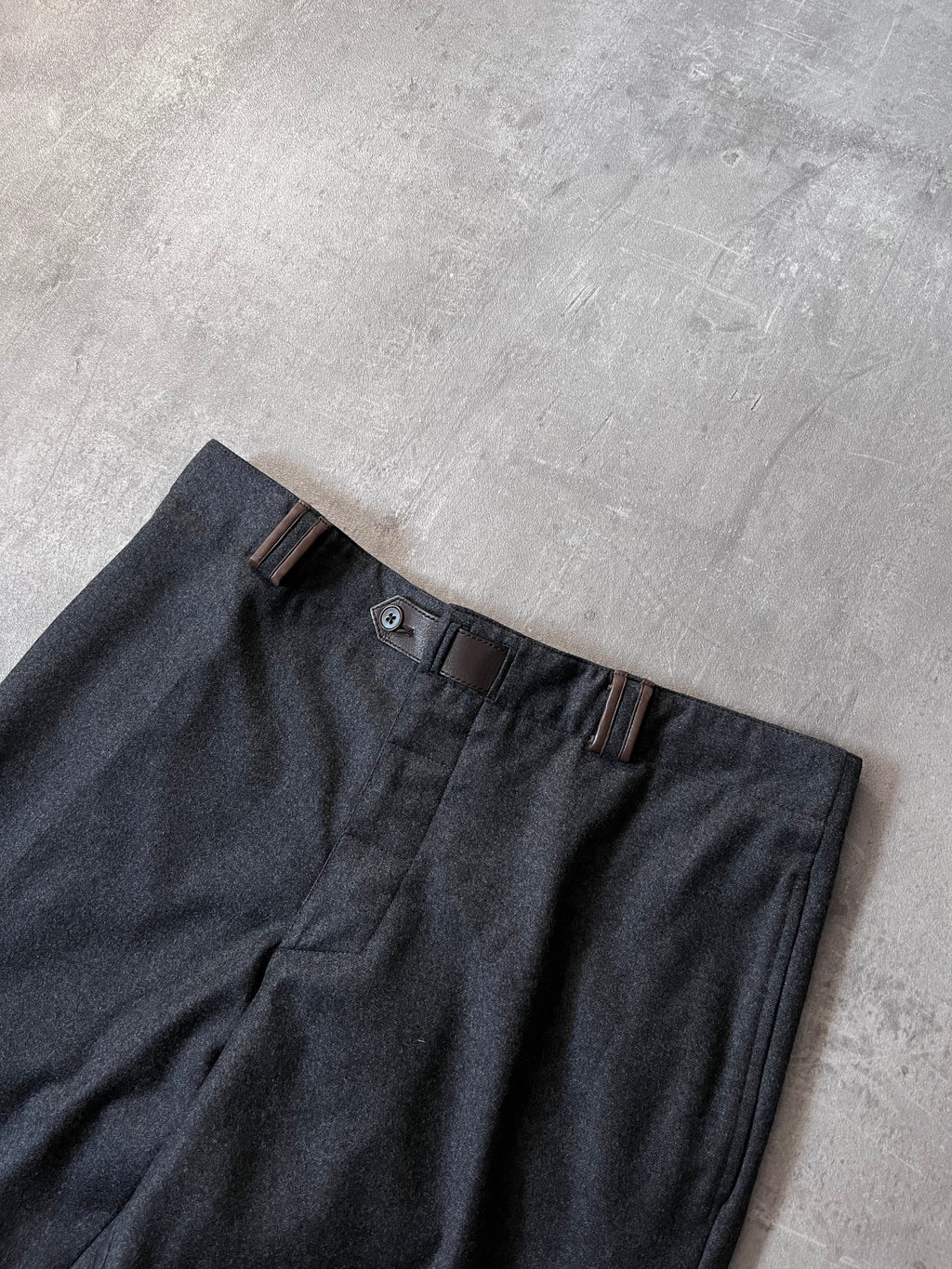 Hermes Cashmere Wool Formal Pants Grey Men - 28