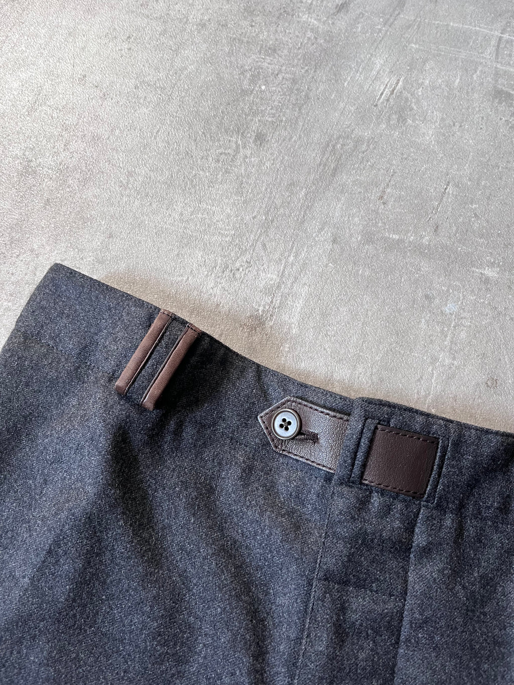 Hermes Cashmere Wool Formal Pants Grey Men - 28