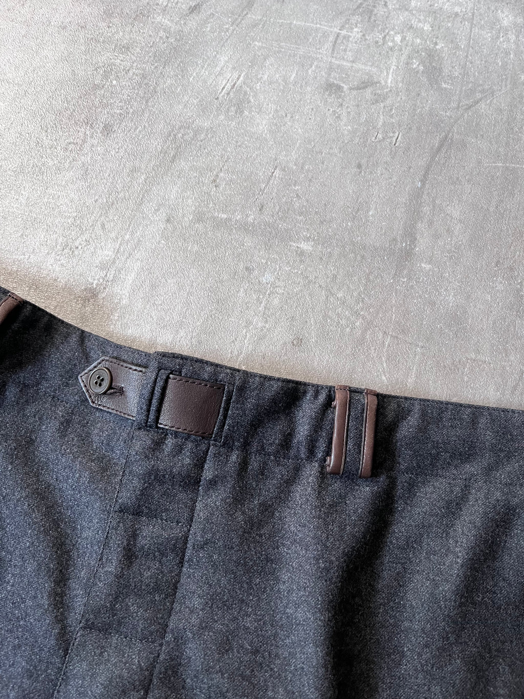 Hermes Cashmere Wool Formal Pants Grey Men - 28