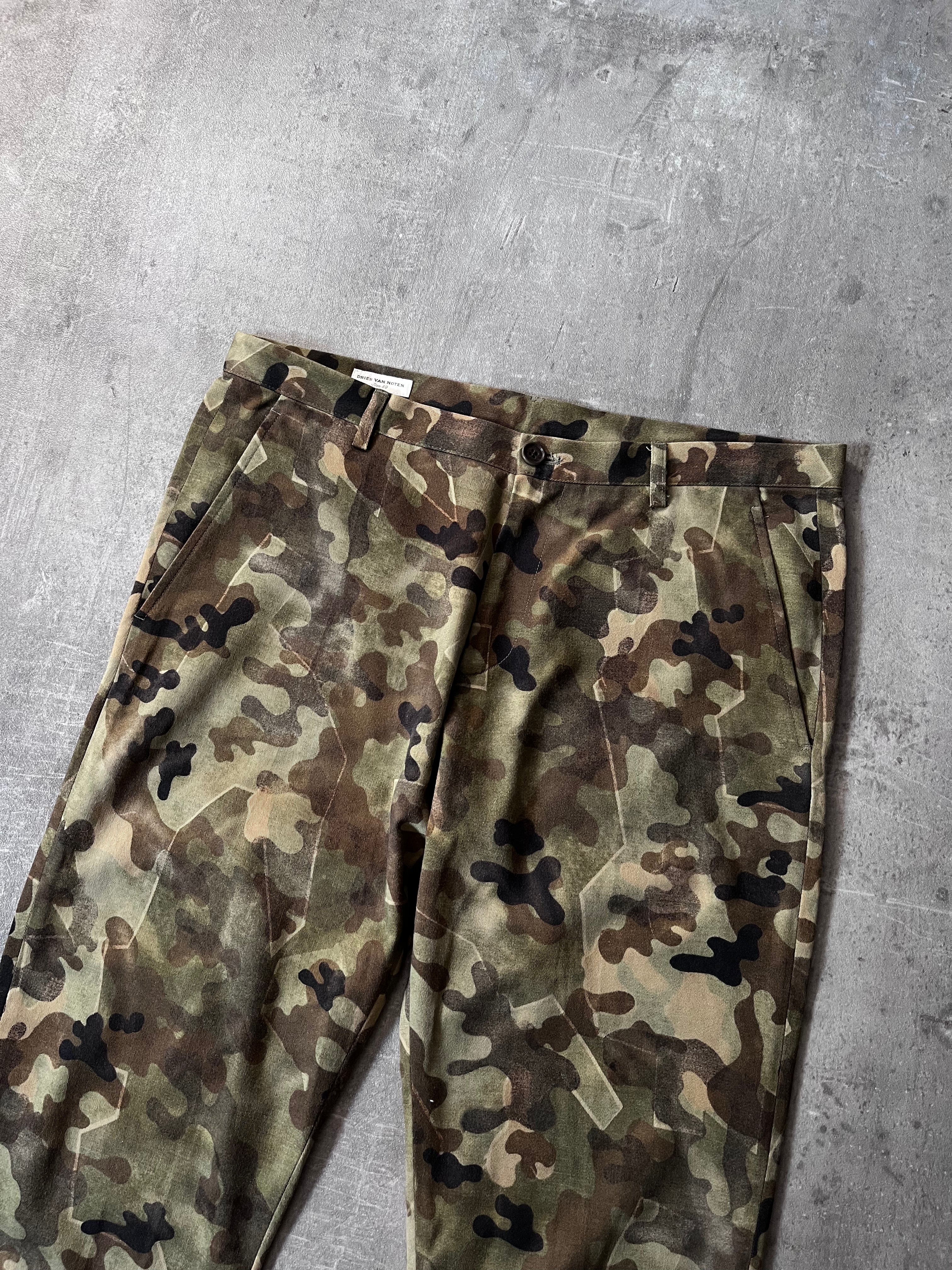 S/S 2013 Dries Van Noten Camouflage Camo Pants Green Men - 34