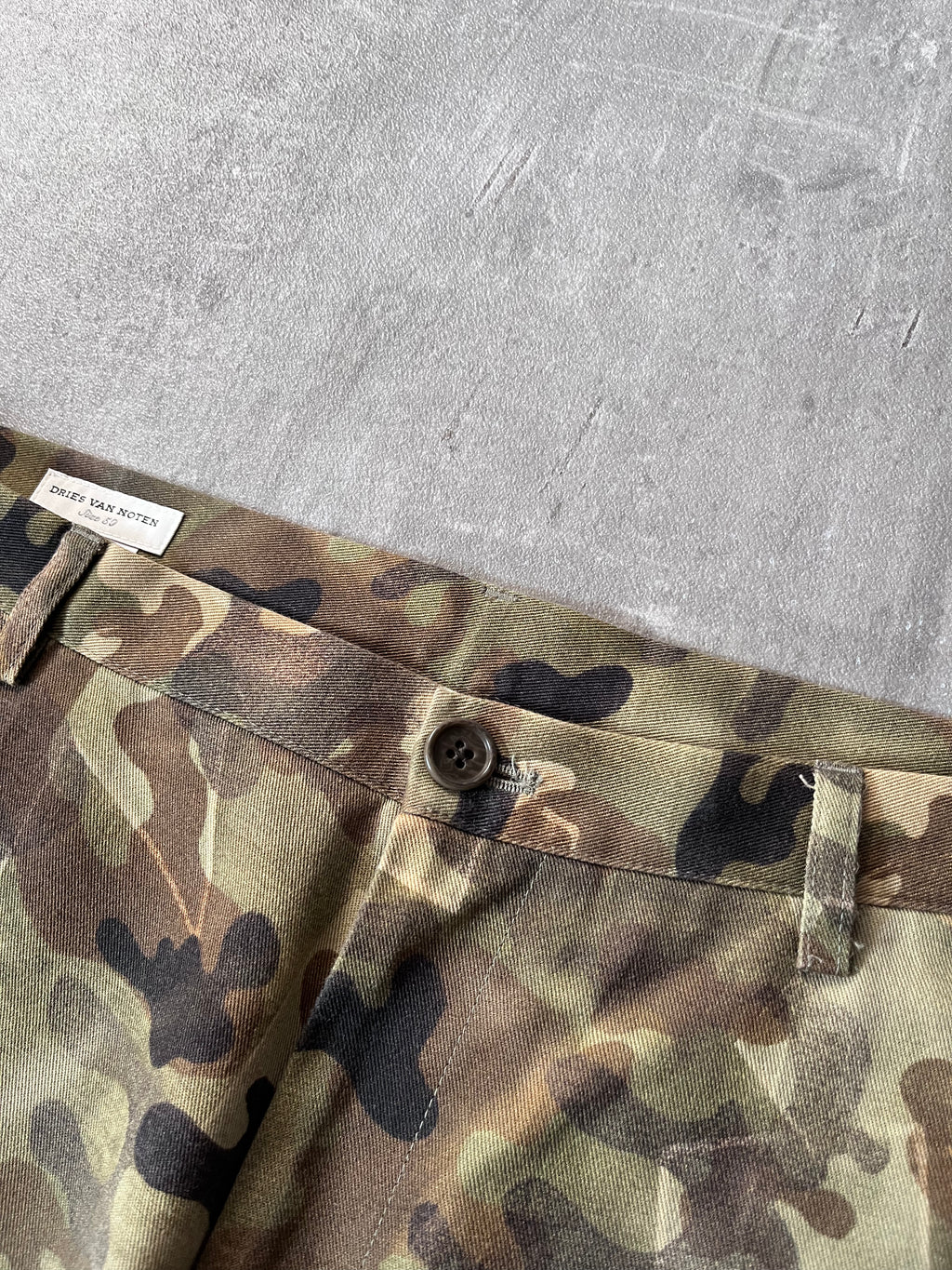 S/S 2013 Dries Van Noten Camouflage Camo Pants Green Men - 34
