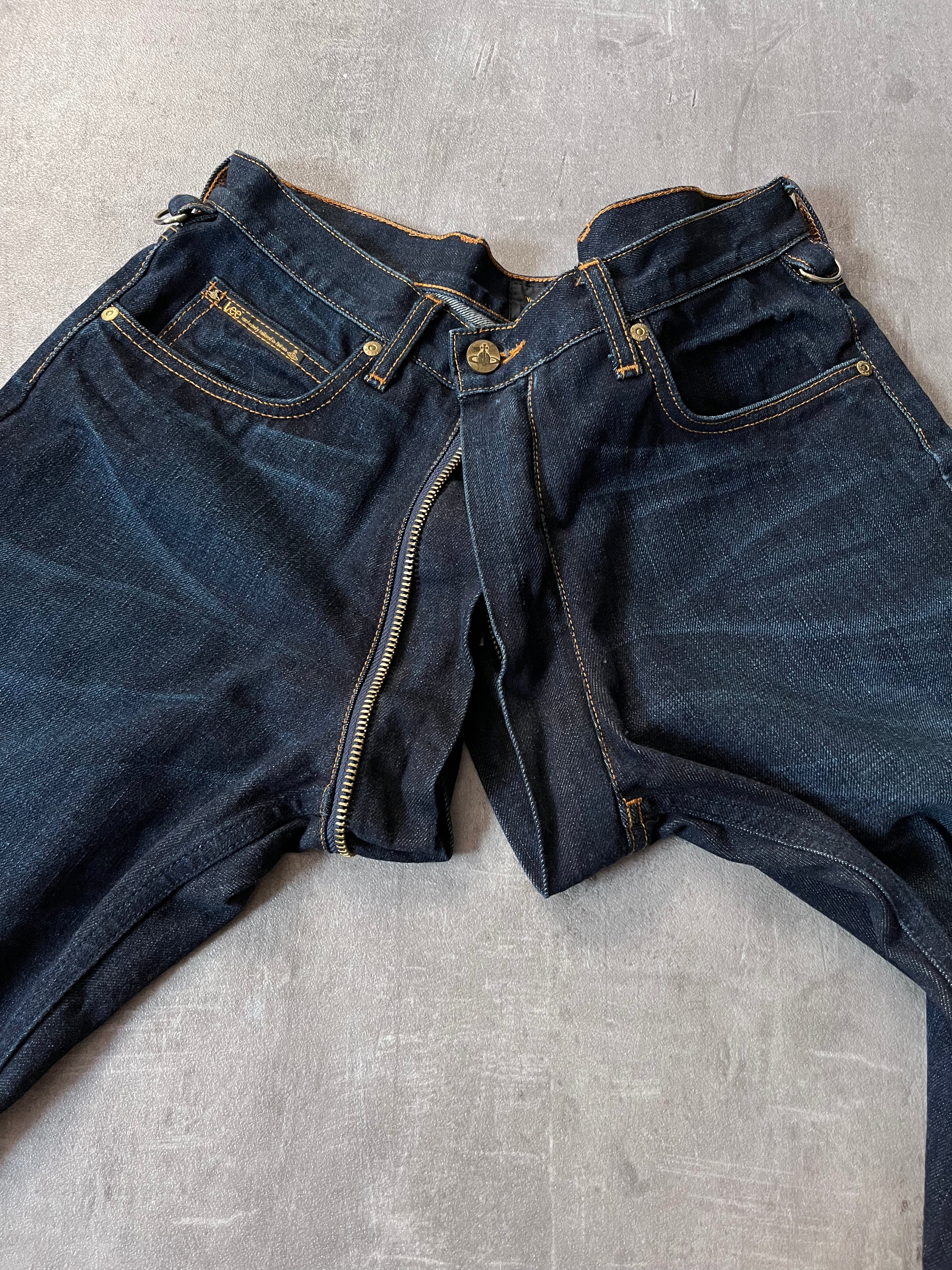 Vivienne Westwood x Lee Zippered Crotch Jeans Pants Navy Men - 30/34
