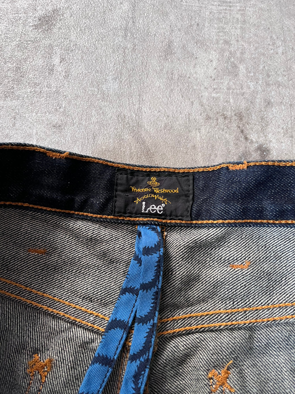 Vivienne Westwood x Lee Zippered Crotch Jeans Pants Navy Men - 30/34