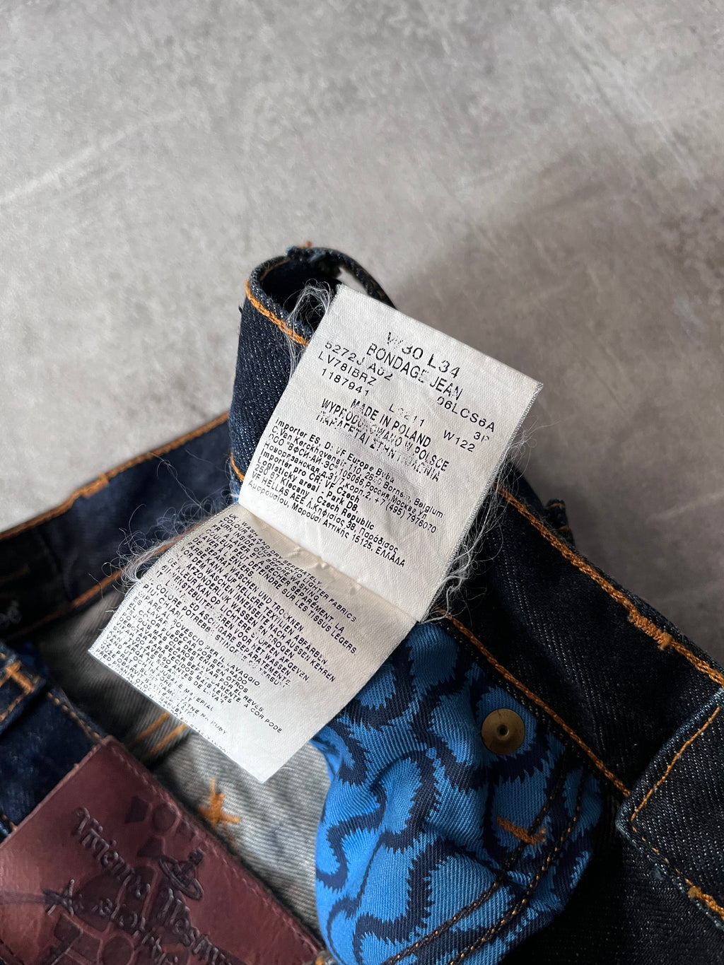 Vivienne Westwood x Lee Zippered Crotch Jeans Pants Navy Men - 30/34