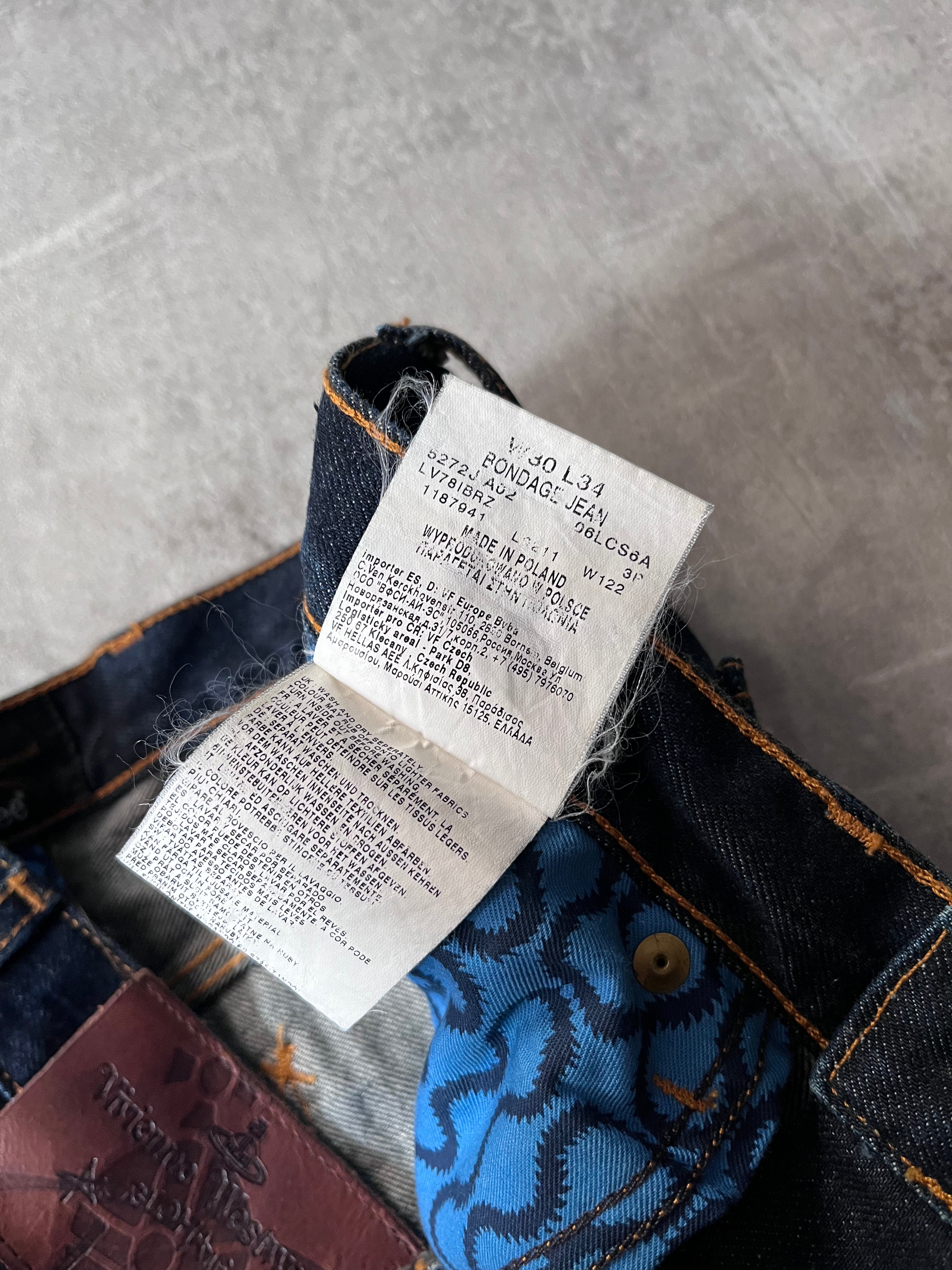 Vivienne Westwood x Lee Zippered Crotch Jeans Pants Navy Men - 30/34