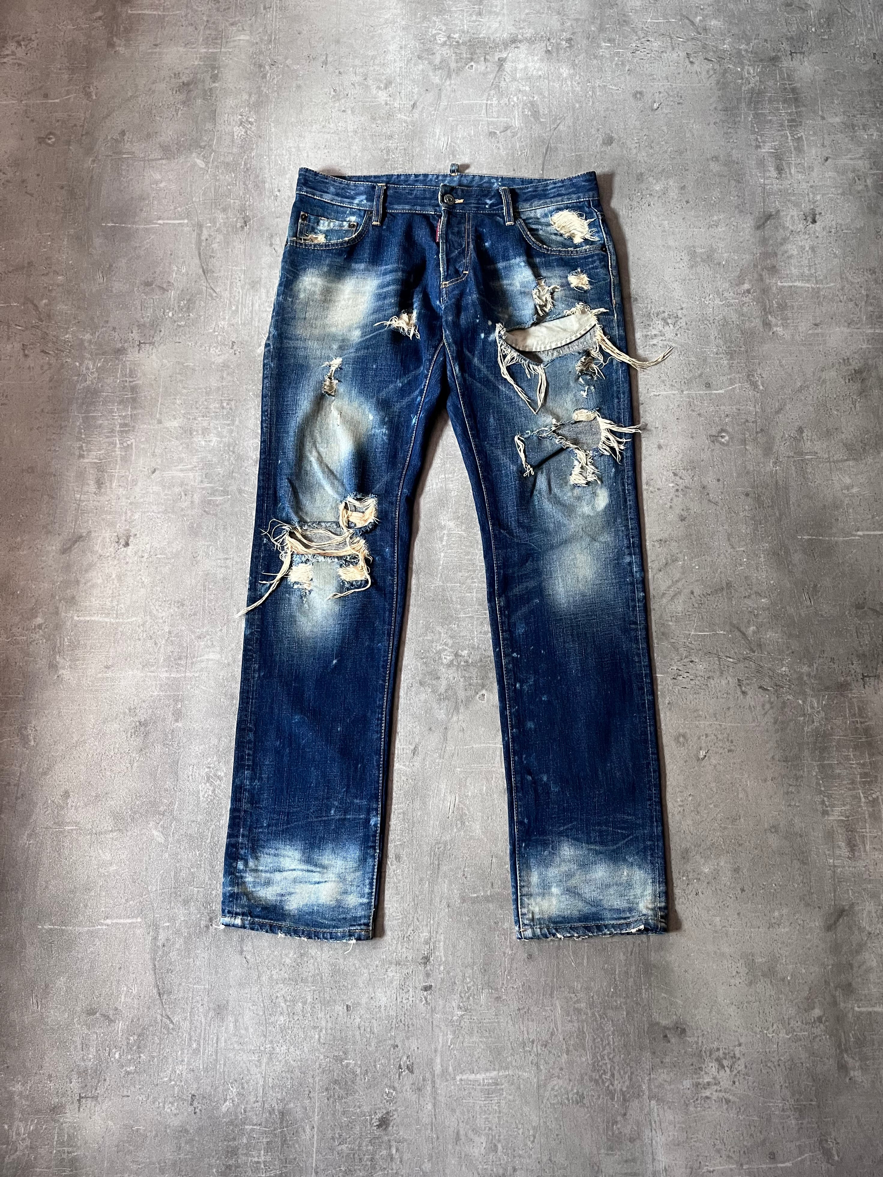 S/S 2010 Dsquared2 Distressed Jeans Pants Navy Men - 34