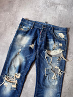 S/S 2010 Dsquared2 Distressed Jeans Pants Navy Men - 34