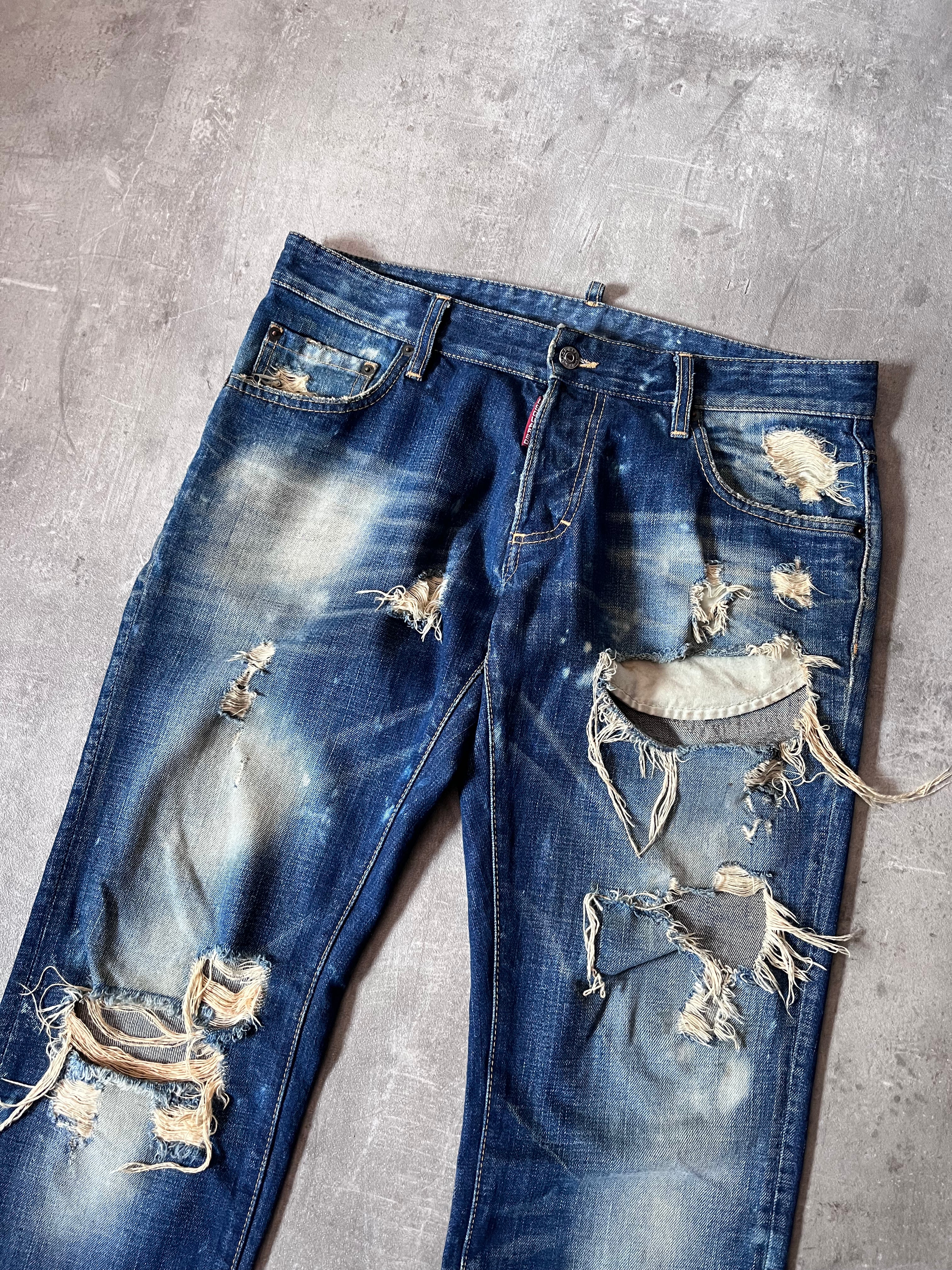 S/S 2010 Dsquared2 Distressed Jeans Pants Navy Men - 34