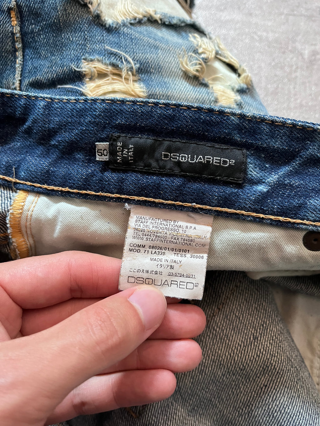 S/S 2010 Dsquared2 Distressed Jeans Pants Navy Men - 34