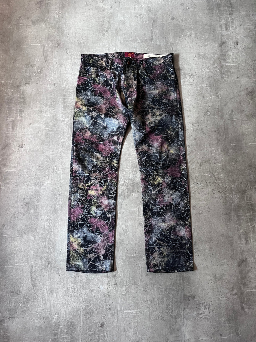 S/S 2001 Vivienne Westwood Marbles Red Label Waxed Feel Jeans Pants Multicolor Men -32