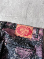 S/S 2001 Vivienne Westwood Marbles Red Label Waxed Feel Jeans Pants Multicolor Men -32