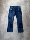 Ralph Lauren Vintage Patchwork Denim Pants Navy Men - 29