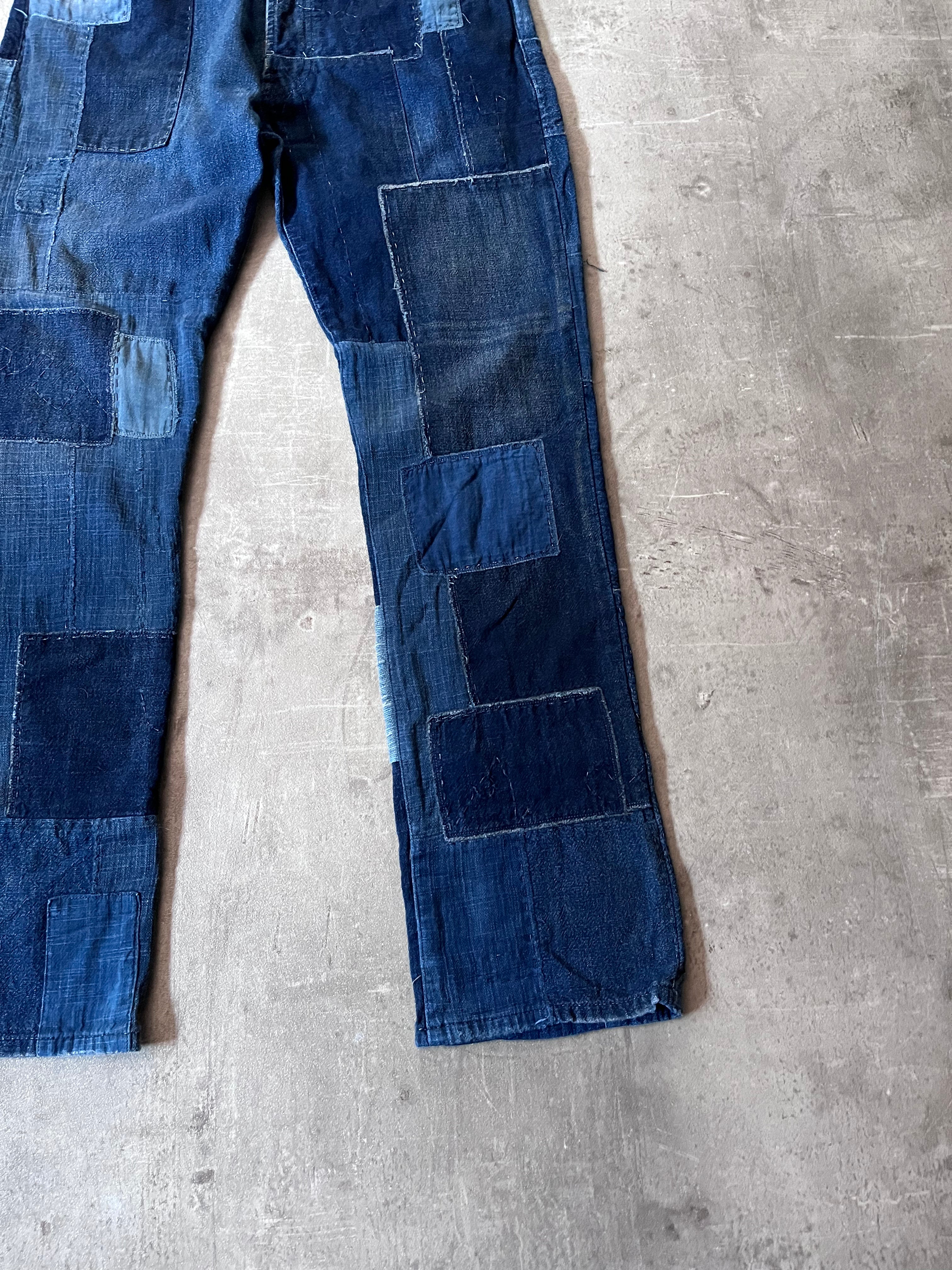 Ralph Lauren Vintage Patchwork Denim Pants Navy Men - 29