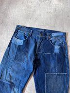 Ralph Lauren Vintage Patchwork Denim Pants Navy Men - 29