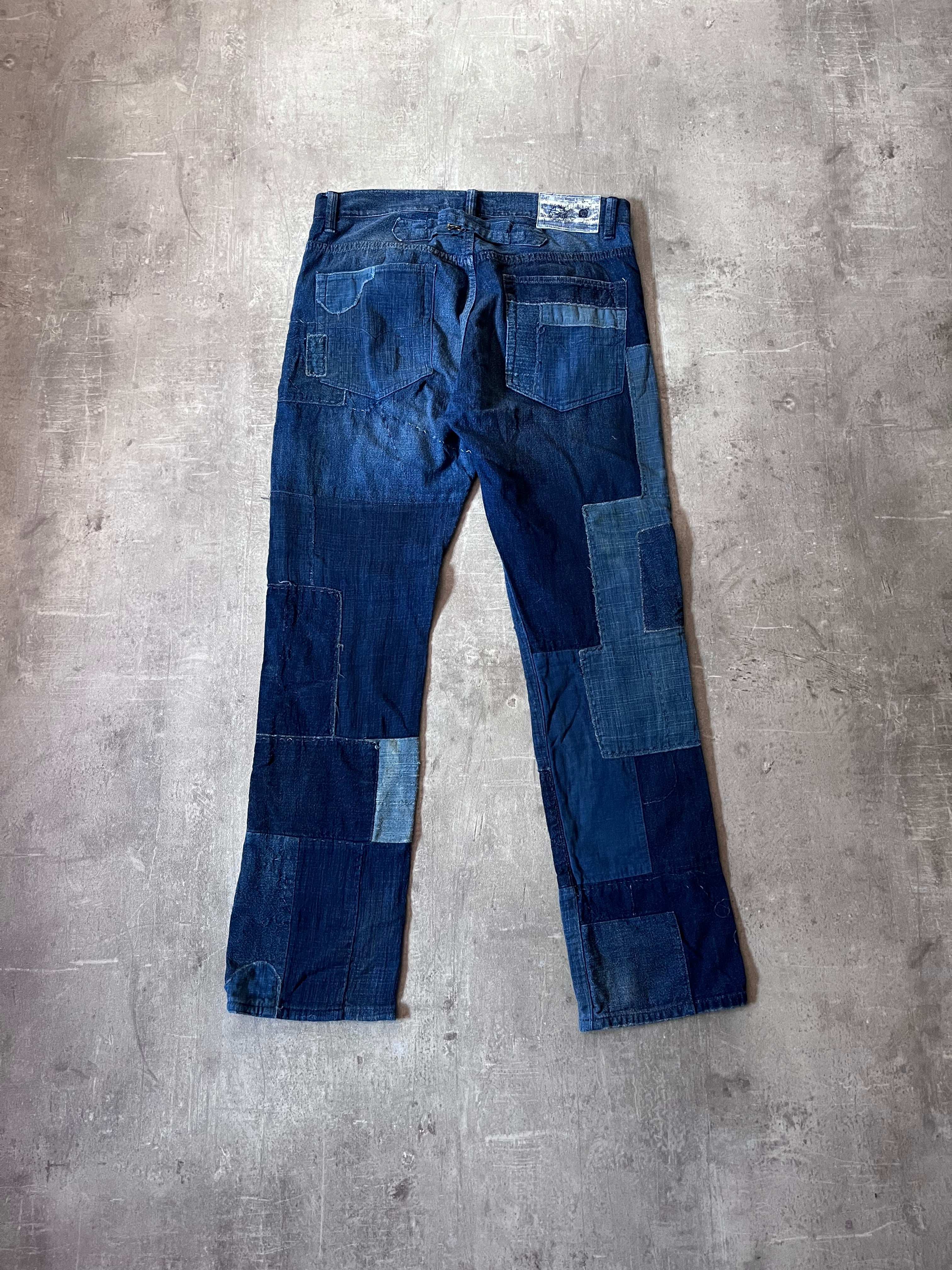 Ralph Lauren Vintage Patchwork Denim Pants Navy Men - 29