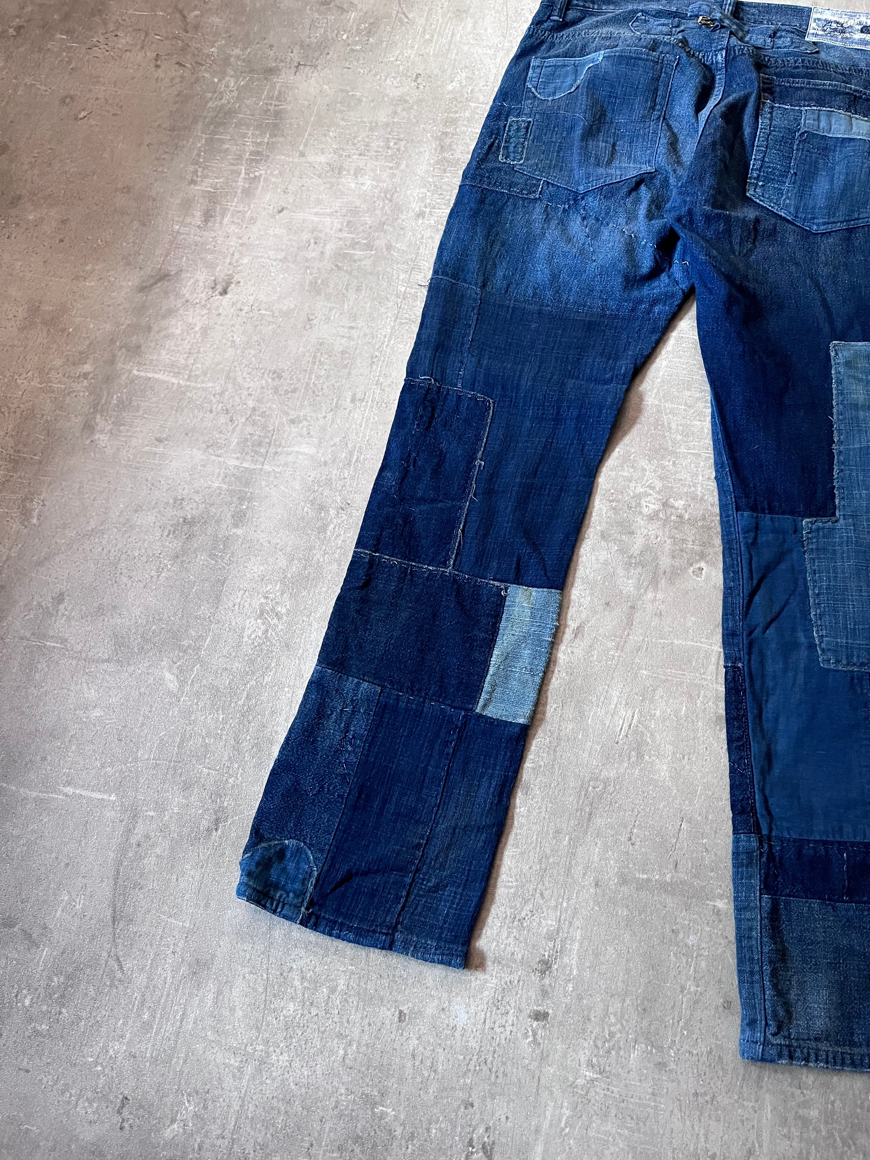 Ralph Lauren Vintage Patchwork Denim Pants Navy Men - 29