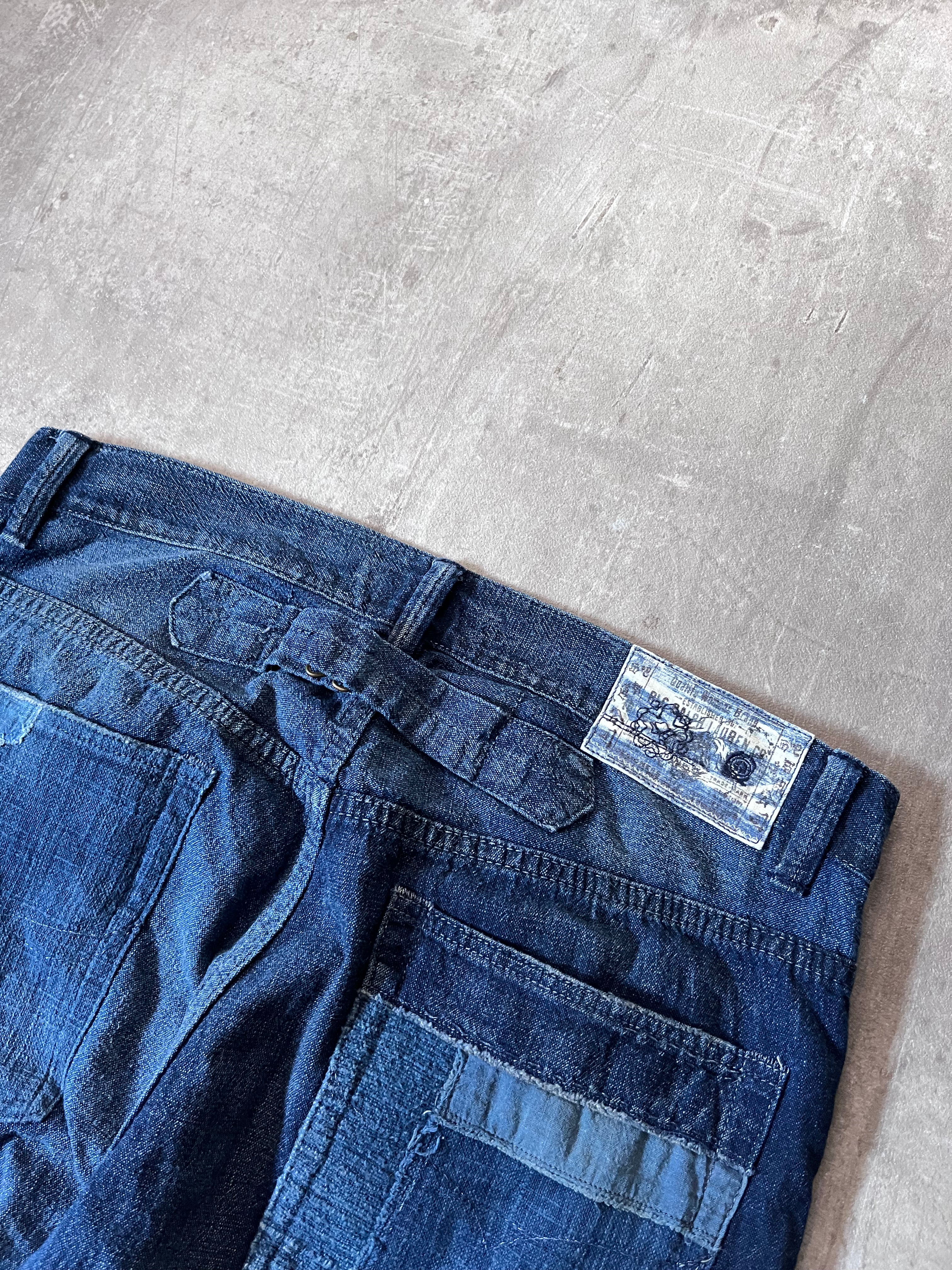 Ralph Lauren Vintage Patchwork Denim Pants Navy Men - 29