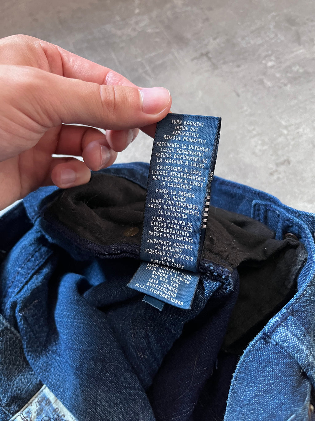 Ralph Lauren Vintage Patchwork Denim Pants Navy Men - 29