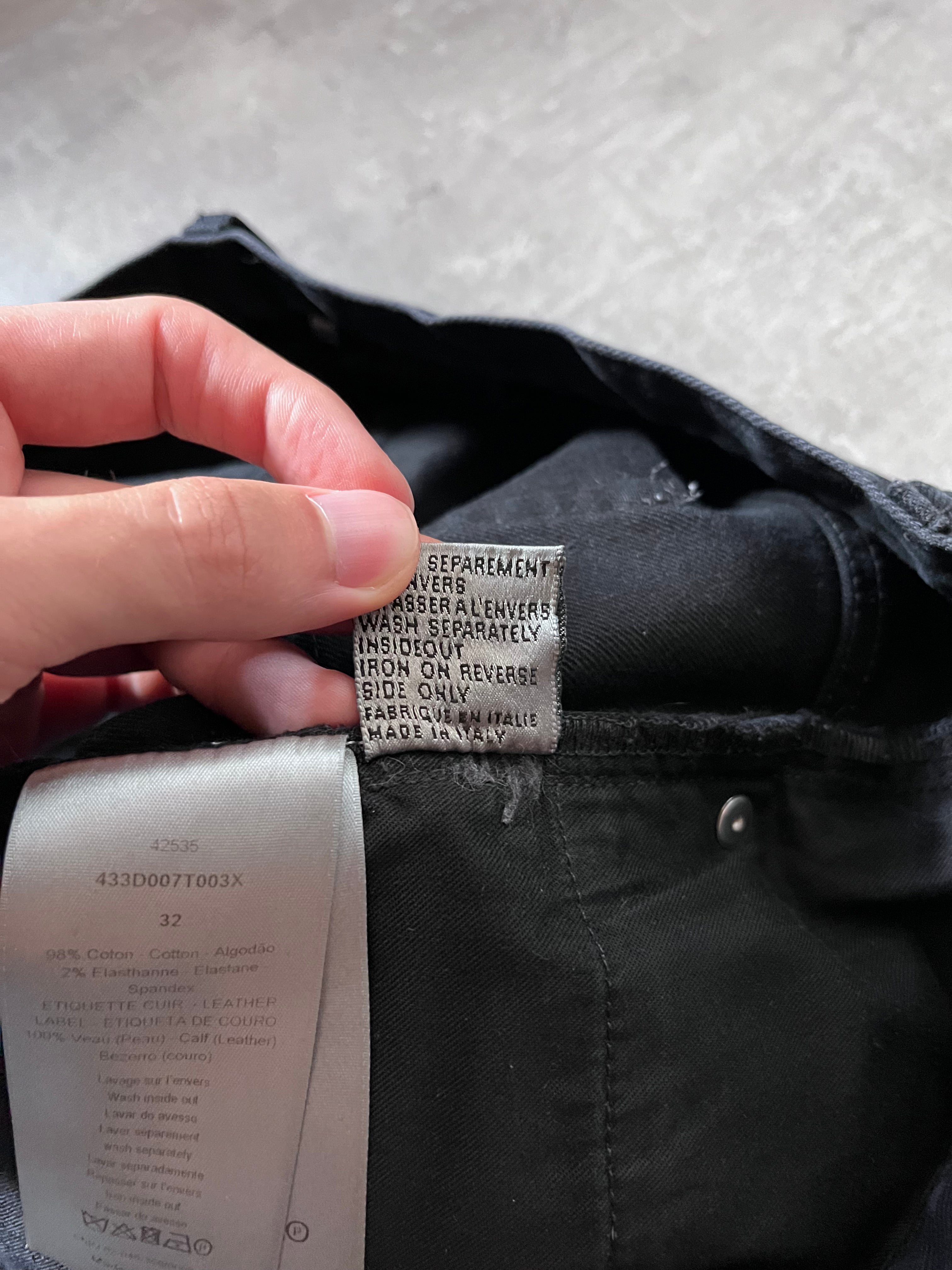F/W 2014 Dior Homme Stitched Patchwork Jeans Pants Black Men - 32