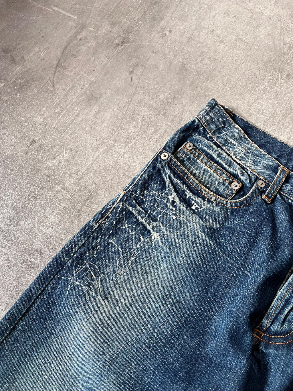 S/S 2007 Dior Homme by Hedi Slimane Spider Web Jeans Pants Blue Men - 30