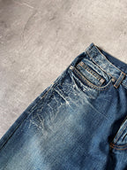 S/S 2007 Dior Homme by Hedi Slimane Spider Web Jeans Pants Blue Men - 30