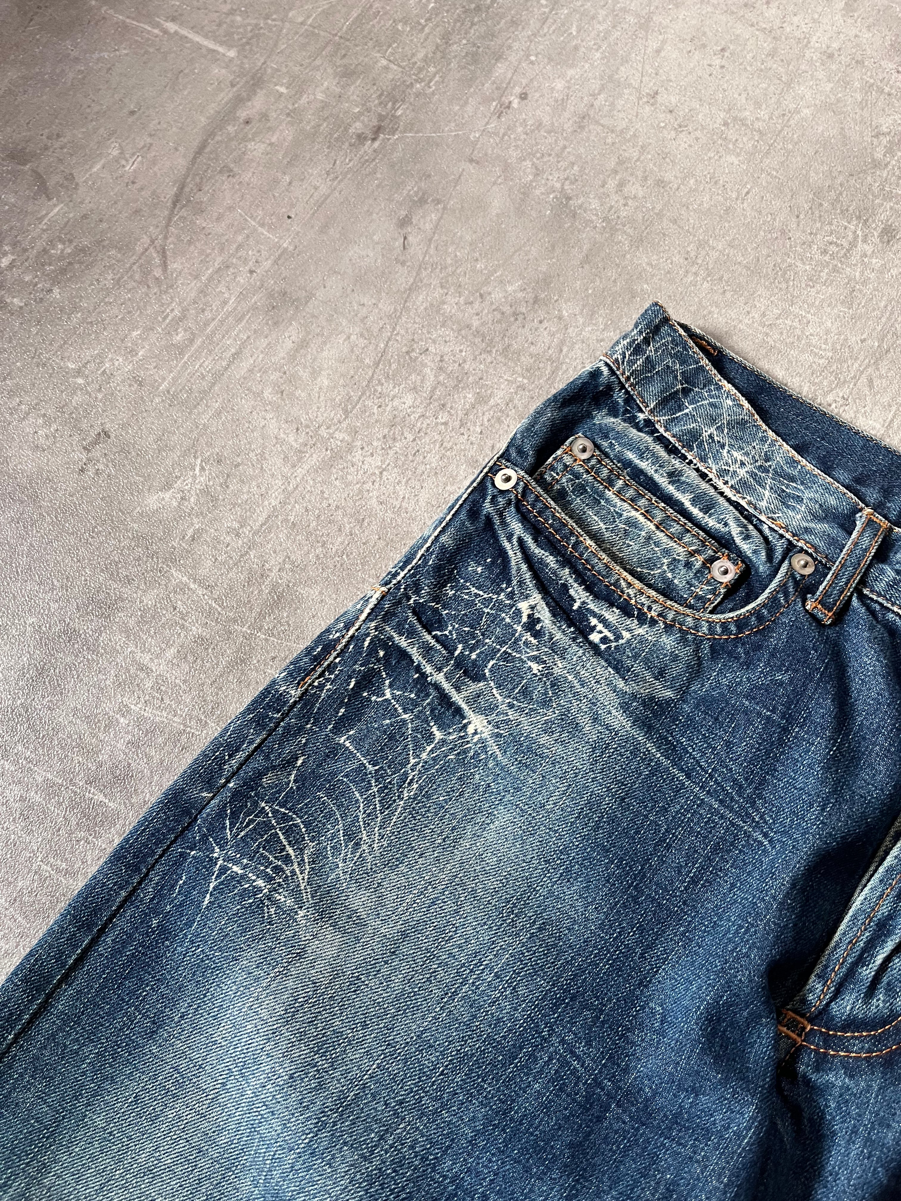 S/S 2007 Dior Homme by Hedi Slimane Spider Web Jeans Pants Blue Men - 30