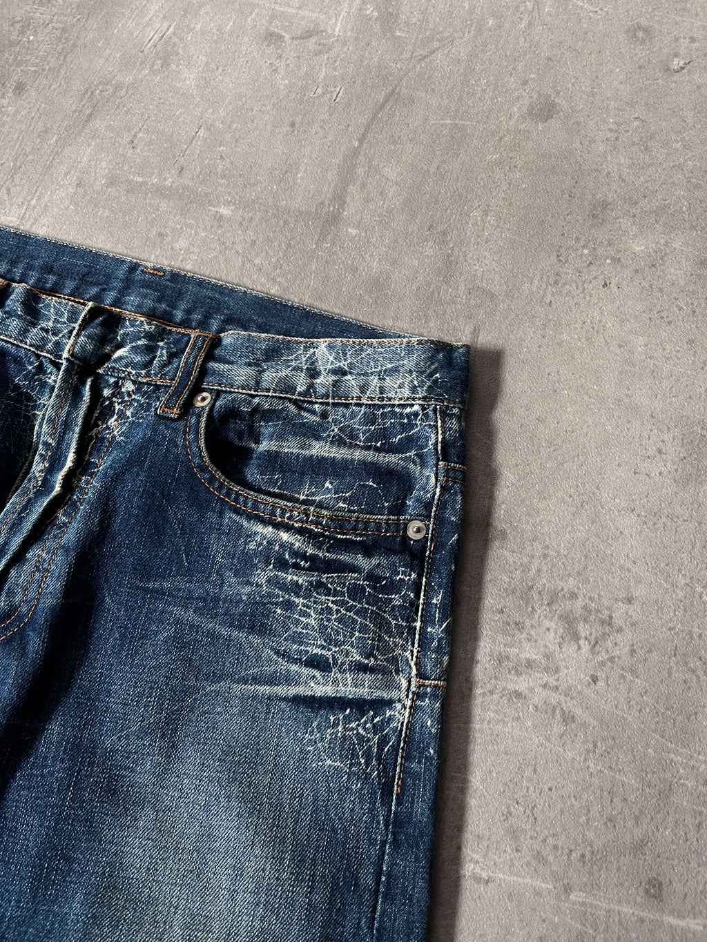 S/S 2007 Dior Homme by Hedi Slimane Spider Web Jeans Pants Blue Men - 30