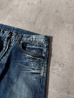 S/S 2007 Dior Homme by Hedi Slimane Spider Web Jeans Pants Blue Men - 30