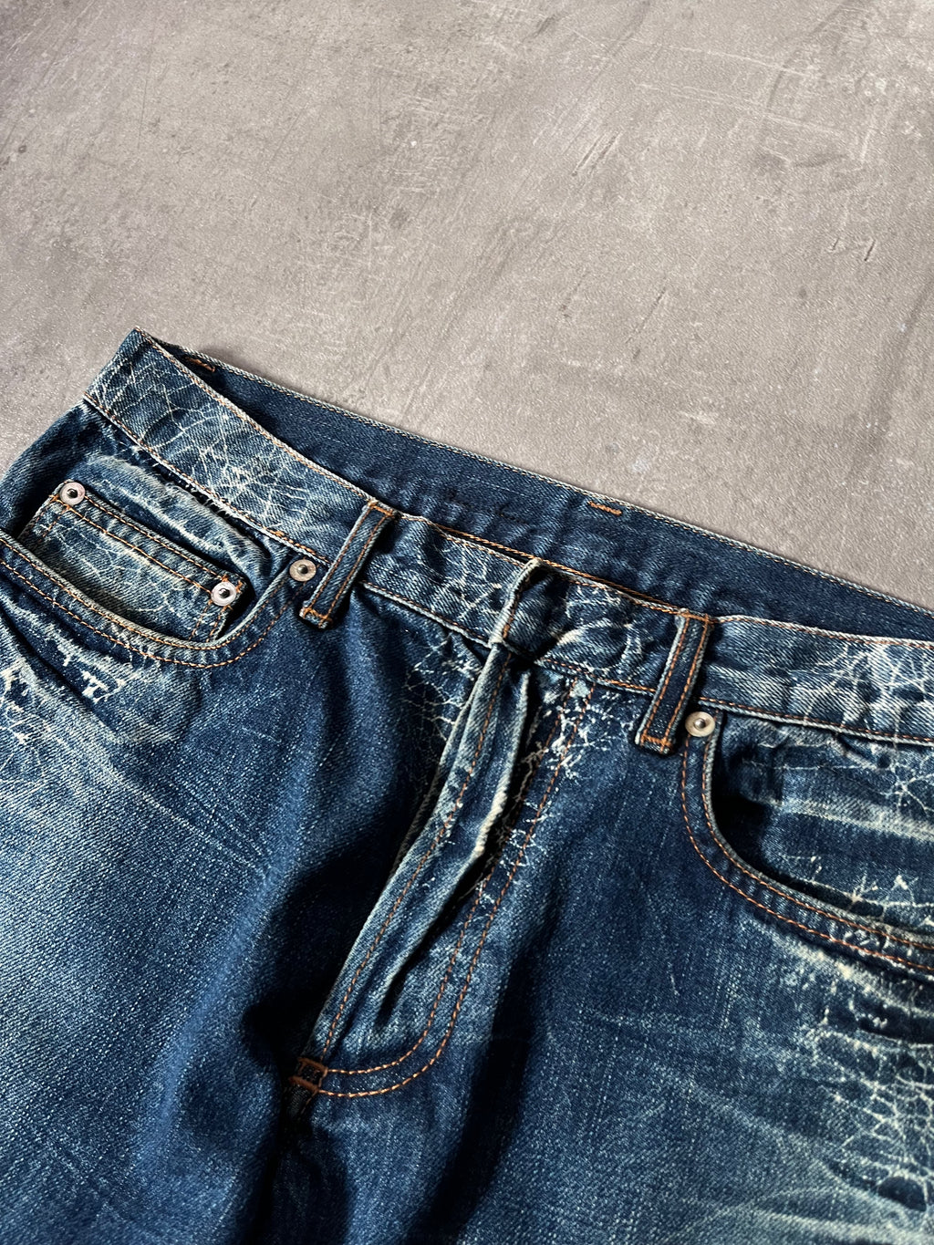 S/S 2007 Dior Homme by Hedi Slimane Spider Web Jeans Pants Blue Men - 30