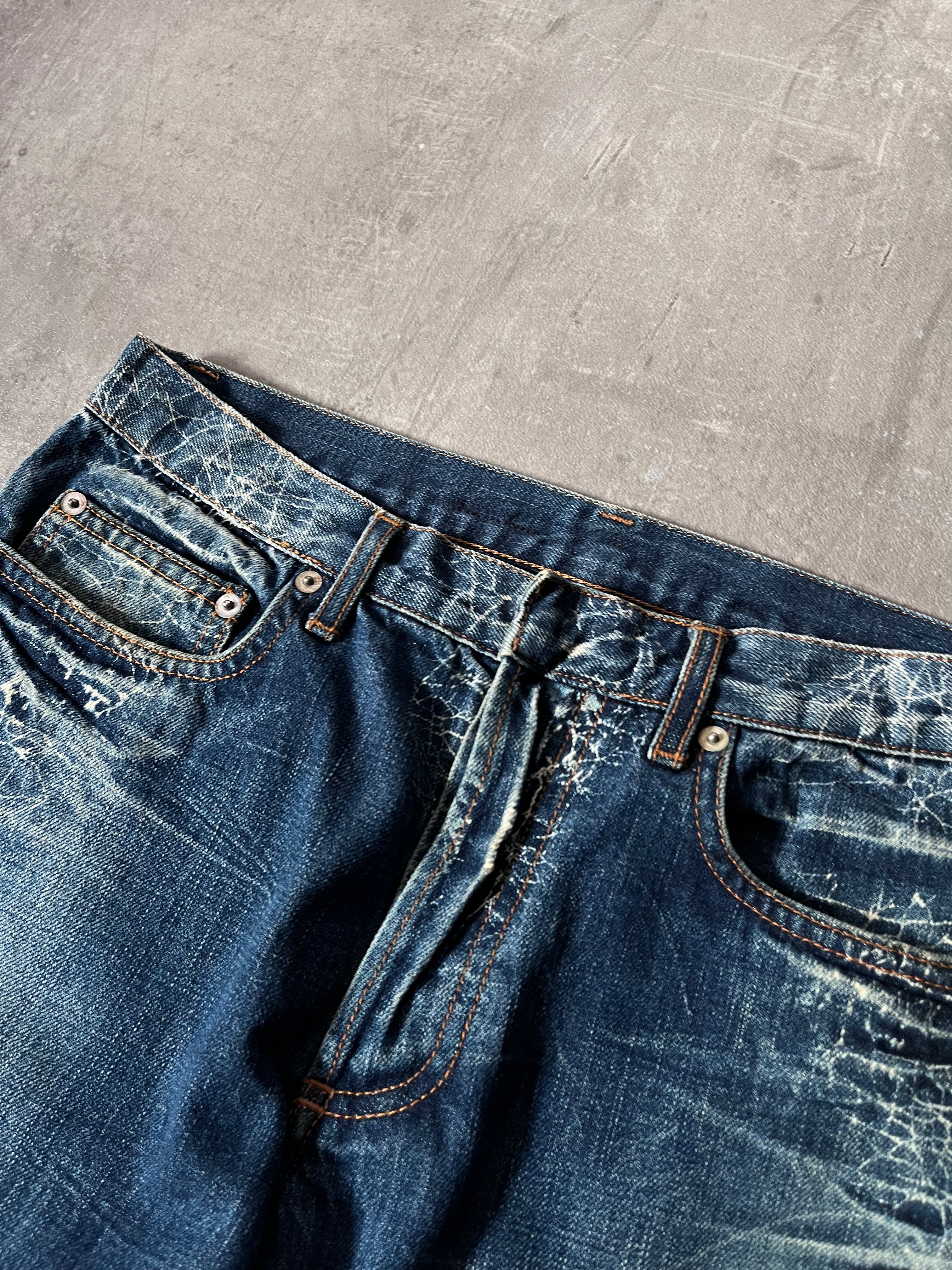 S/S 2007 Dior Homme by Hedi Slimane Spider Web Jeans Pants Blue Men - 30