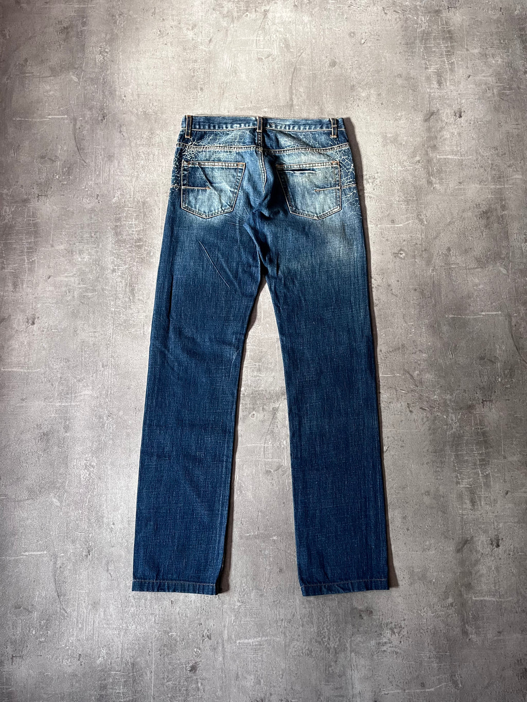 S/S 2007 Dior Homme by Hedi Slimane Spider Web Jeans Pants Blue Men - 30